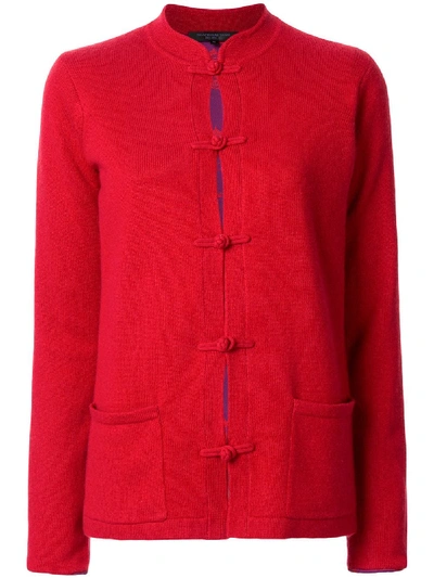 Shanghai Tang Chinoiserie Tang-style Cardigan In Red