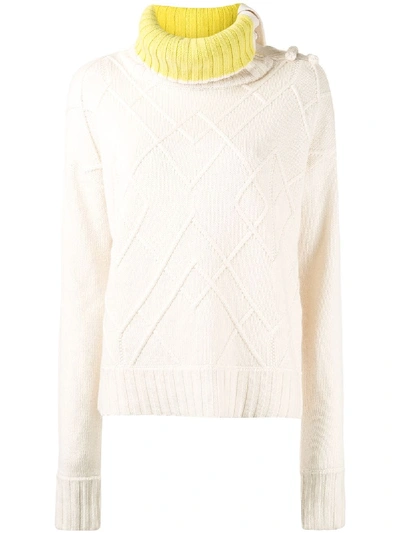 Shanghai Tang Roll-neck Sweater In White