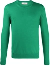 Pringle Of Scotland Crew Neck Fine Knit Jumper In Green