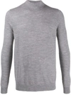 Pringle Of Scotland Mock Neck Fine Knit Jumper In Grey