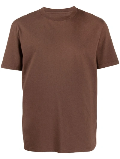 Maison Margiela Crew Neck Short-sleeved T-shirt In Brown