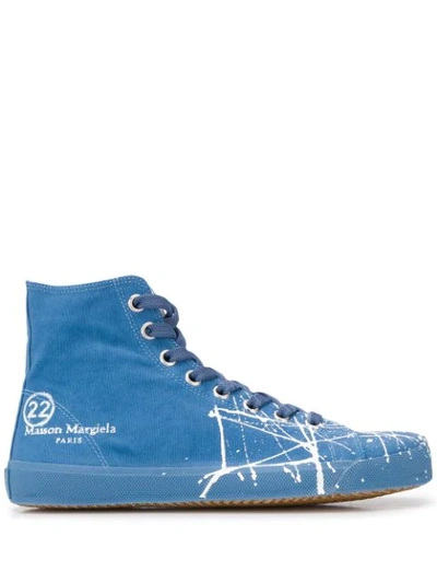 Maison Margiela Tabi Canvas High-top Sneakers In Blue