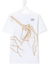 Burberry Kids' Unicorn Chain-print T-shirt In 白色