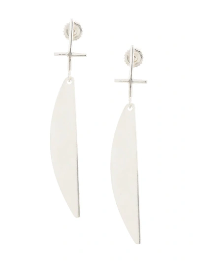 Annie Costello Brown Cross Earrings In Silver