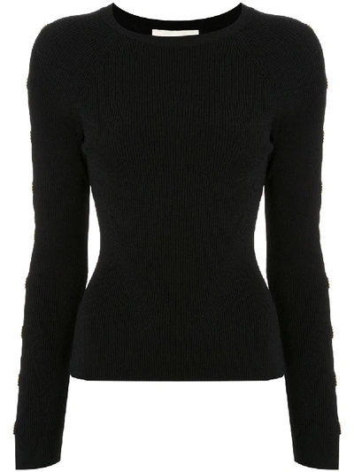 Jonathan Simkhai Cut-detail Fitted Jumper In Black