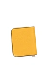 Valextra Zip-around Pebbled Wallet In Yellow