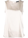 Peserico Sleeveless Silk Blouse In Neutrals