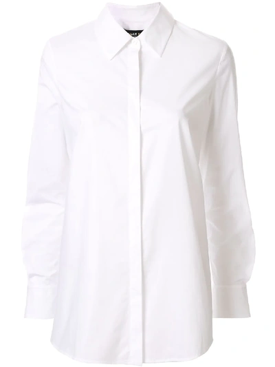 Paule Ka Long-sleeve Flared Shirt In White