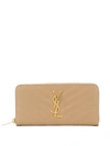 Saint Laurent Monogram Quilted Continental Wallet In Neutrals