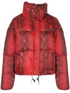 APPARIS SNAKESKIN PRINT PUFFER JACKET