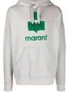 Isabel Marant Logo Print Hoodie In Grey