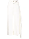 Jw Anderson Belted Cropped Trousers In White