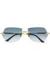 Anna-karin Karlsson Crystal Nest Embellished Sunglasses In 金色