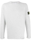 Stone Island Logo Patch Jumper In Grey