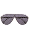 Fendi Ff Aviator-frame Sunglasses In Silver
