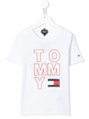 Tommy Hilfiger Junior Kids' Logo-print T-shirt In White