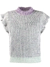 ISABEL MARANT ÉTOILE RUFFLE TRIM KNITTED TOP