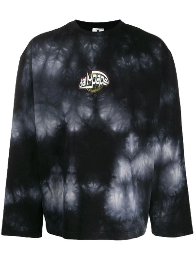 Daily Paper Crew Neck Tie Dye Sweatshirt In 黑色 | ModeSens