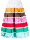 Prada High-waisted Striped Prairie Skirt In Multicolor