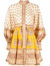 ZIMMERMANN CONTRAST PRINT SMOCK DRESS