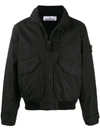 Stone Island Zip-front Lightweight Jacket In Black