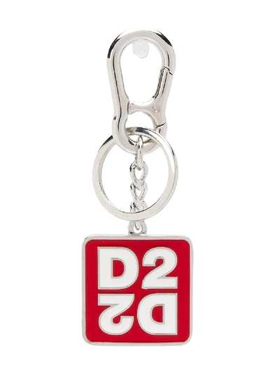 Dsquared2 Square Logo Keyring In Red