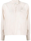 FORTE FORTE RUFFLE TRIMMED HALF BUTTONED SHIRT