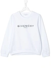Givenchy Long Sleeve Logo Print Pullover In White