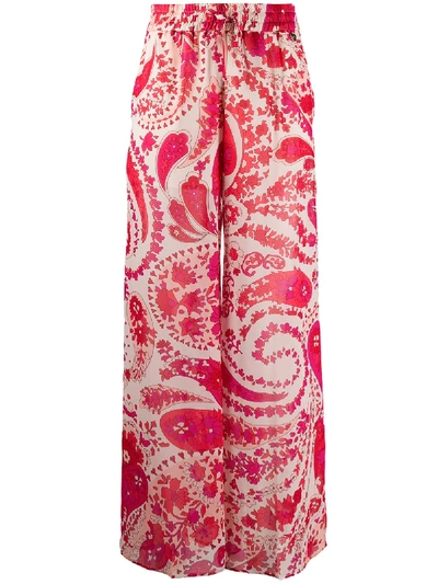 Twinset Paisley Print Trousers In Pink