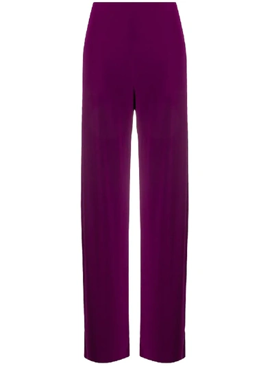 Norma Kamali High-waisted Straight Trousers In Purple