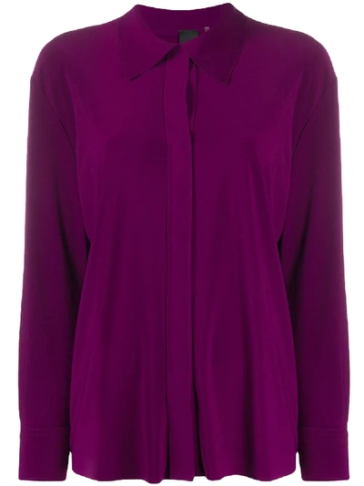 Norma Kamali Concealed-fastening Shirt In Purple