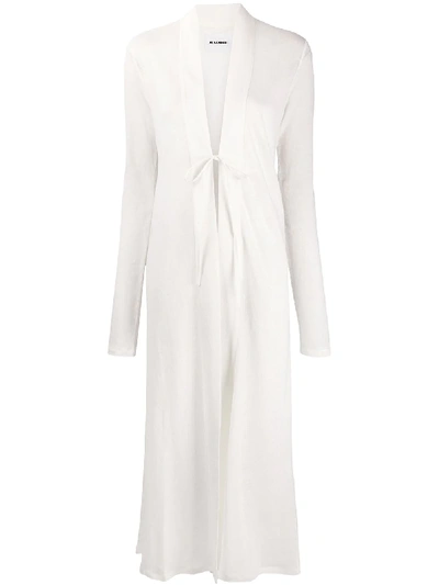 Jil Sander Long Cardigan Coat In White