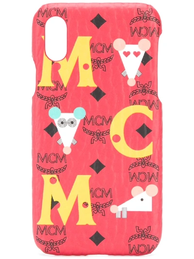 Mcm Logo Iphone Xs Max Cover In Red