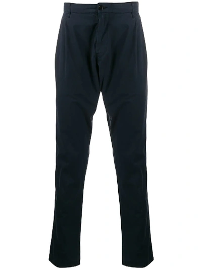 Aspesi High-waisted Chino Trousers In Blue