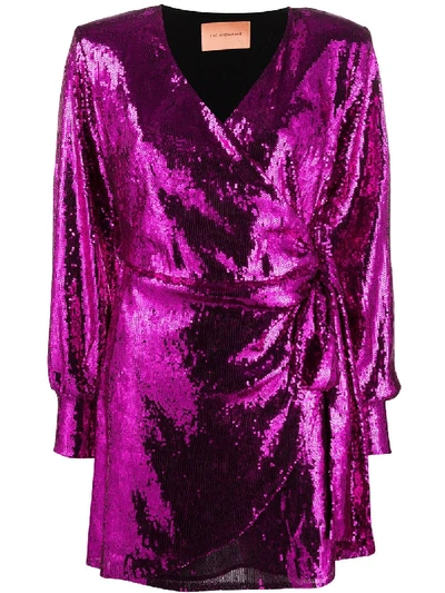 Andamane Carly Sequinned Wrap Dress In Pink