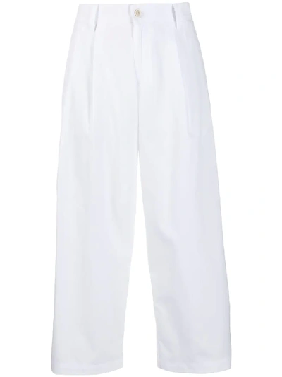 Ermanno Scervino Striped Cropped Trousers In White