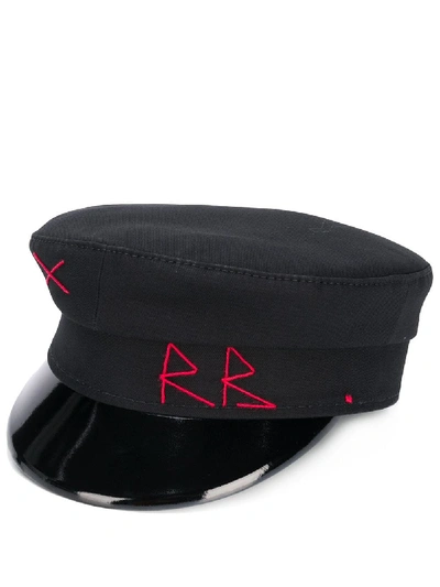 Ruslan Baginskiy Wool Baker Boy Hat With Vinyl Visor In Black