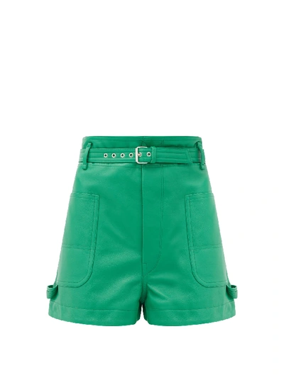 Isabel Marant Xike Belted Wide-leg Shorts In Green