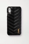 SAINT LAURENT EMBELLISHED QUILTED LEATHER IPHONE XS MAX CASE