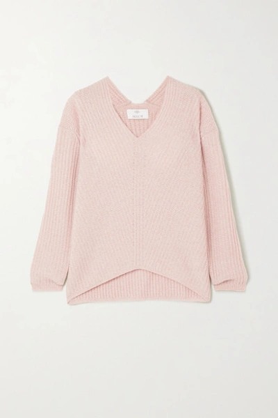 Allude Ribbed Cashmere Sweater In Pastel Pink