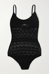 MISSONI MARE METALLIC CROCHET-KNIT SWIMSUIT