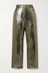 10 CROSBY BY DEREK LAM PERSIS SILK AND LUREX-BLEND STRAIGHT-LEG PANTS