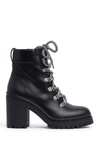 Rebecca Minkoff Women's Maiho Lace-up Block-heel Booties In Black Leather