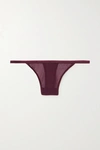 Cosabella Soiré Confidence Mesh Thong In Purple