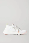 SOPHIA WEBSTER LEATHER AND RUBBER-TRIMMED MESH SNEAKERS