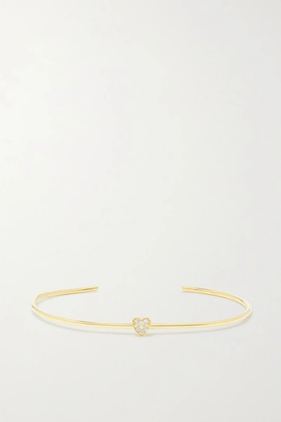 Jennifer Meyer Mini Heart 18-karat Gold Diamond Cuff
