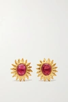 PIPPA SMALL 18-KARAT GOLD RUBY EARRINGS