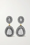 AMRAPALI STERLING SILVER-PLATED 14-KARAT GOLD DIAMOND EARRINGS