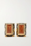 ALICE CICOLINI MEMPHIS DOT 14-KARAT GOLD, ENAMEL AND OPAL EARRINGS