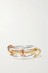 SPINELLI KILCOLLIN ACACIA MX STERLING SILVER AND 18-KARAT YELLOW AND ROSE GOLD RING